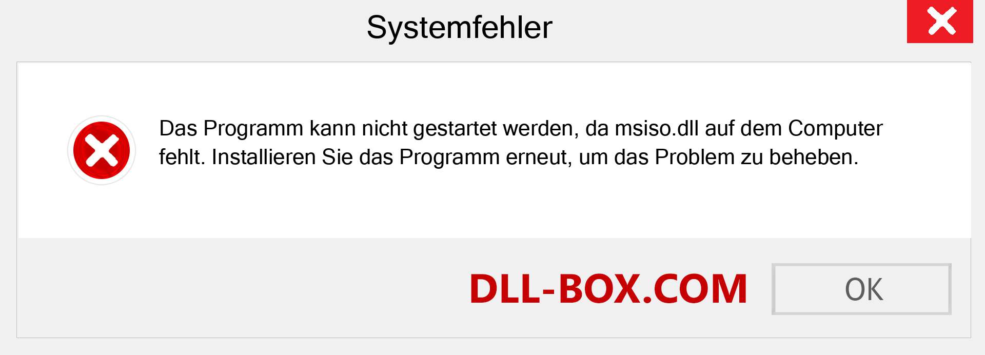 msiso.dll-Datei fehlt?. Download für Windows 7, 8, 10 - Fix msiso dll Missing Error unter Windows, Fotos, Bildern