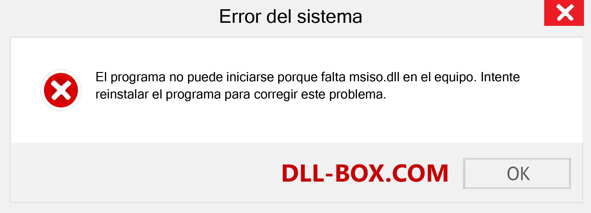 ¿Falta el archivo msiso.dll ?. Descargar para Windows 7, 8, 10 - Corregir msiso dll Missing Error en Windows, fotos, imágenes