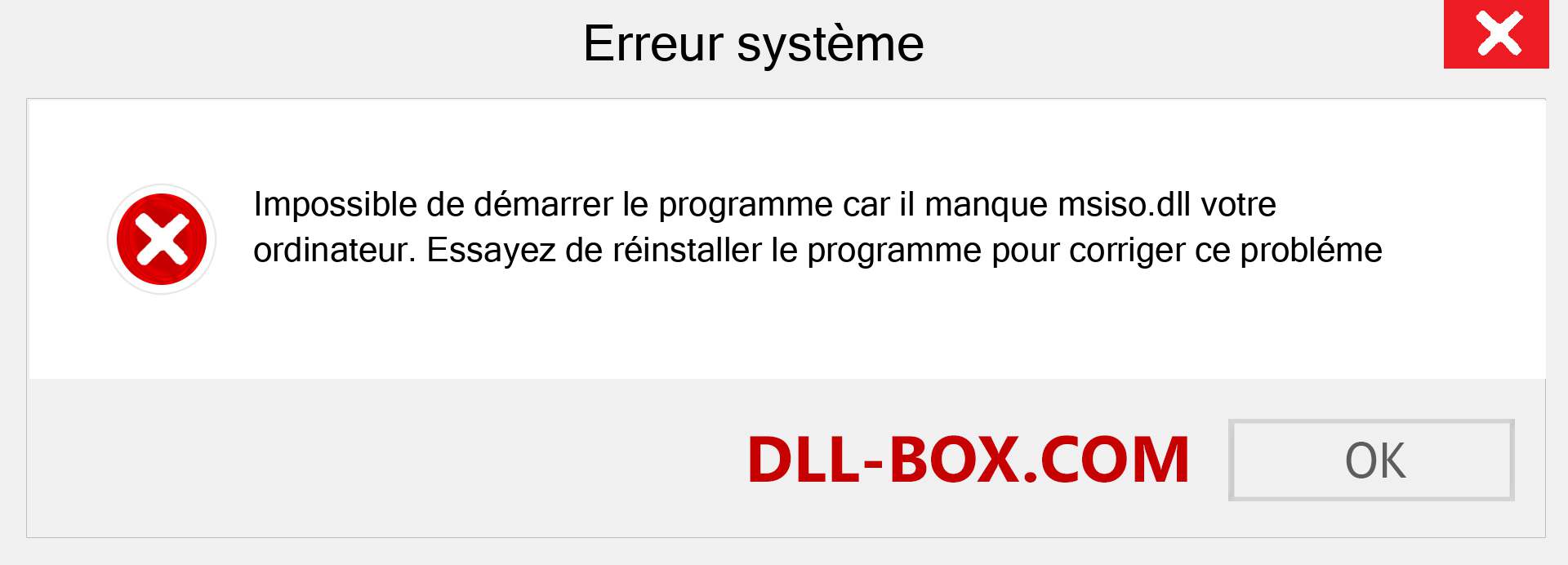 Le fichier msiso.dll est manquant ?. Télécharger pour Windows 7, 8, 10 - Correction de l'erreur manquante msiso dll sur Windows, photos, images